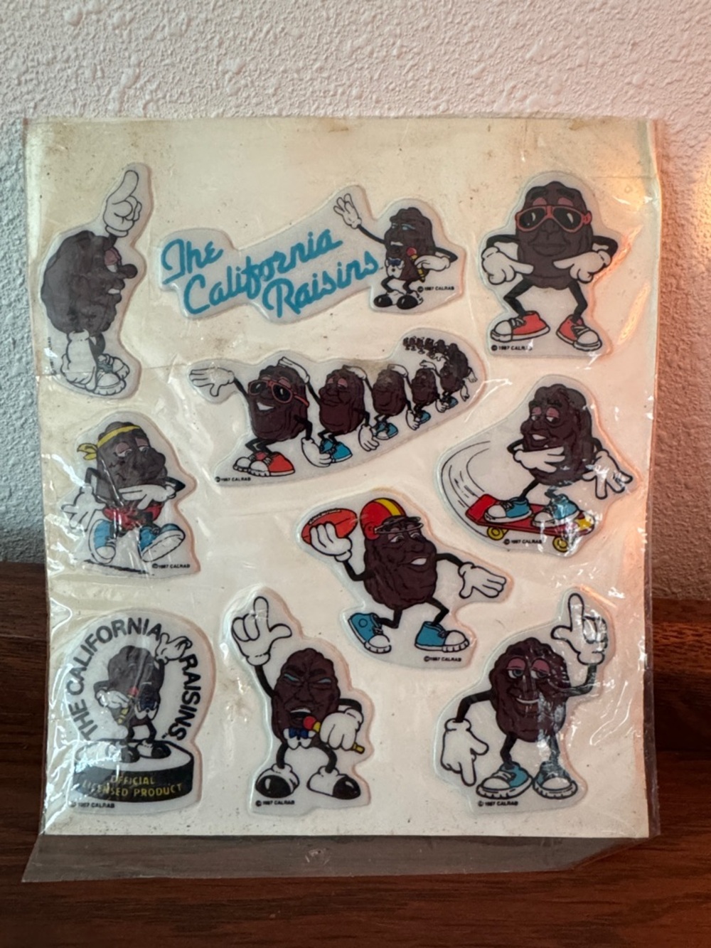 1987 VTG The California Raisins Sticker Set